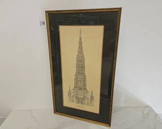 Lot 9662 New Ulm Cathedral 1979 West German Wall Art Print