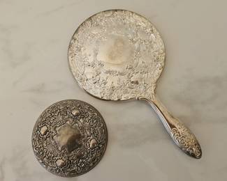 Lot 9486 Vintage Silverplate Hand Mirrors