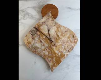 Lot 9666 Artist Signed Marble Wall Clock  Battery Operated