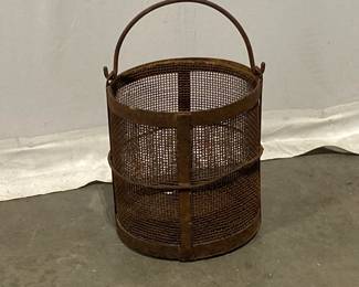 Lot 9683 Antique Industrial Wire Mesh Basket