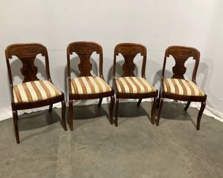 Lot 9673 Vintage American Empire Style Dining Chairs