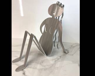 Lot 9516 Rockledge Design Studios Fred Garbotz Aluminum Woman Post Modern Magazine Rack Sculpture