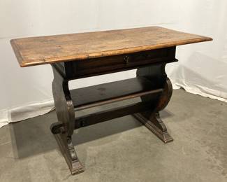 Lot 9686 Antique Trestle Library Table