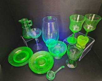 Lot 9399 Vintage Uranium Glass