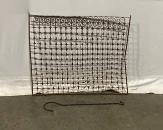 Lot 9682 Small Antique Garden Trellis and Plant Hook