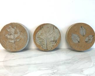 Lot 9696 Handmade Leaf Casting Stepping Stones