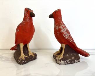 Lot 9611 Painted Cardinal Bird Sculptures