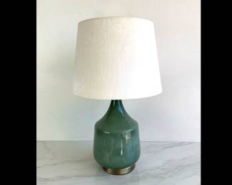 Lot 9273 World Market Jade Green Ombre Glass Table Lamp