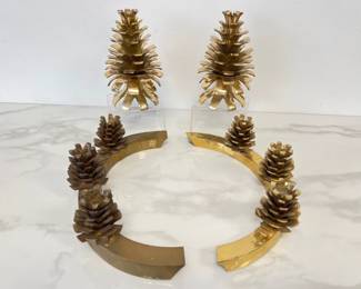 Lot 9781 Art Deco Brass Candlesticks  Candelabra