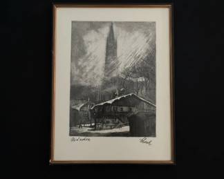 Munchen Etching By Kark Scharf