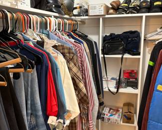 Men’s Clothing, motorcycle helmets, men’s shoes/boots 