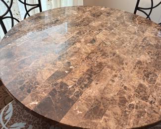 Marble top kitchen table and chairs 