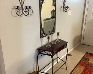 Entryway table and mirror