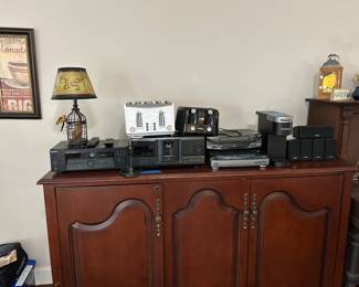 Sony Multi Disc Changer , Sony Receiver , Orion VCR , Sony Surround Sound Speakers . 
