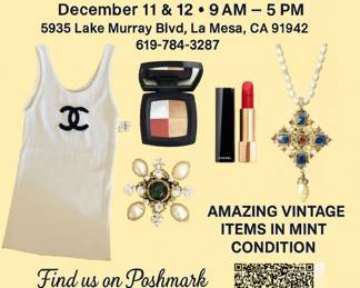 Scan our QR code to see some of our items from our online Poshmark store,
Many other items are not available online and we do not have picture of everything so expect alot of wonderful surprises at the sale 