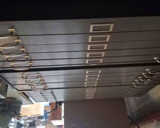 This is supposed to be an architect cabinet, but I think I took it upside down.  It’s the tiny drawers in a big metal cabinet.   This is great for places that sell industrial furniture.