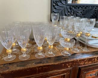 Union Street Glass Manhattan, 24k gold leaf accent Balls