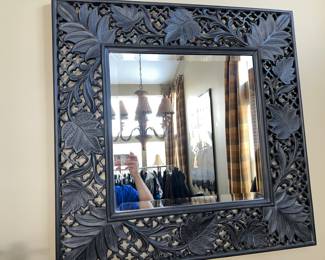 Carver Wood Beveled Mirror. 