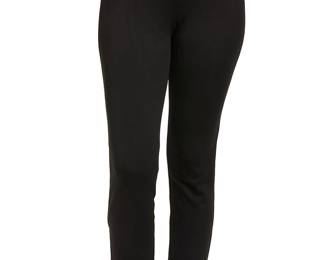 311
Jil Sander: A Pair of Ladies' Pants
Label: Jil Sander / Made in Italy
The pair of black viscose/cupro mix jersey knit tapered leg pants with waistband and invisible side zipper

Size 38 DE / US 8
Measurements: Waist across front: 15 in.; hips across back: 18 1/2 in.; inseam; 28 1/2 in.
Estimate: $200 - $300