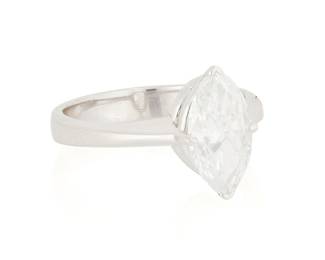 126
An 18K White Gold and Diamond Ring
Centering a marquise-shaped diamond weighing approximately 1.52 carats

Size: 7
4.1 grams gross
Estimate: $2,500 - $3,500