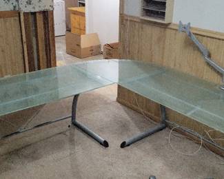 008 Glass Top Computer Desk