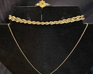 007 Gold Necklace, Bracelet Ring