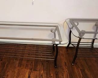 Glass Top End Table Coffee Table
