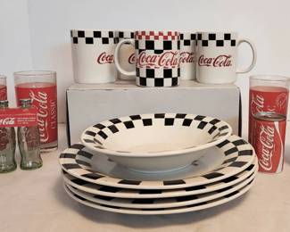 CocaCola Vintage Items Lot 1, Plates, Cups, etc.