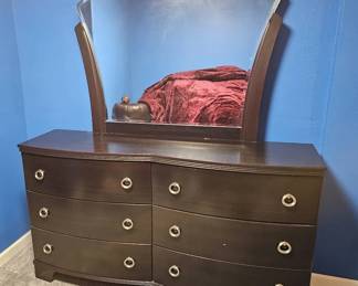 Black Pressed Wood Dresser With Mirror