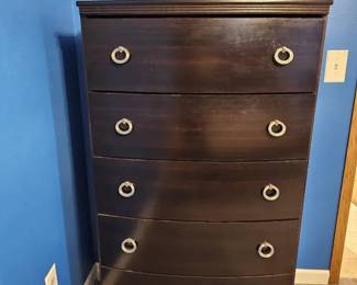 Black Pressed Board Tall Dresser