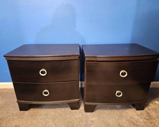 Pair of Black Pressed Wood Night Stands
