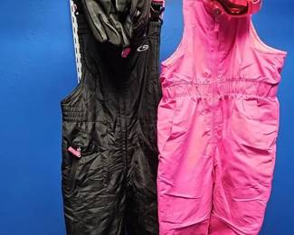 Two Pairs of Youth Ski Pants, 2 Pairs of Youth Ski Goggles, and 1 Pair of Gloves