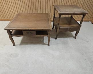 Two Solid Wood End Tables