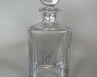 Tiffany & Co. Monogrammed Crystal Decanter