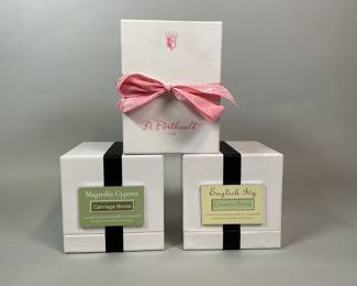 D. Porthault 'Monogramme D'Ete' And Two Lafco 'Magnolia Cypress Carriage House' Candles (3)