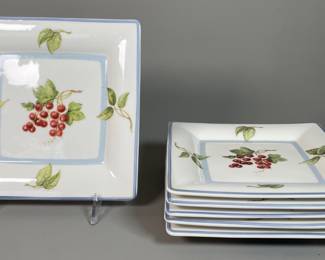 Six Villeroy & Boch 'Cottage' Square Porcelain Plates (6)