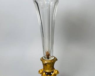 Cut Crystal And Gilt Metal Vase