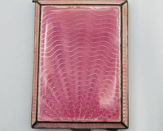 English Pink Guilloche Enamel And Silver Box, (Birmingham, H.C. Freeman Ltd), C. 1931