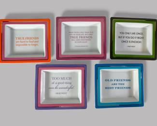 Set Of 5 Two's Company Porcelain Trinket Dishes