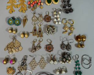 Large Group Of Costume Jewelry Earrings