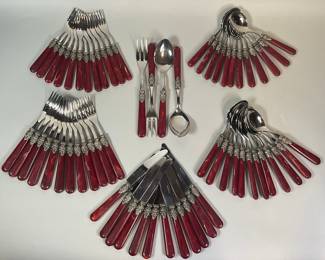 Eme (Italy) Flatware "Napoleon" Part Stainless Steel Flatware Set, 64 Pieces