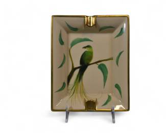 Hermes Porcelain Bird Pattern Ashtray