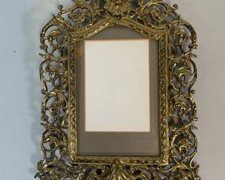 Antique Cast Brass Bacchus Photo Frame, C. 1900