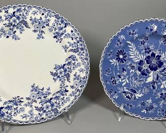 Two Johnson Brothers Devon Cottage Blue And White Plates, Modern