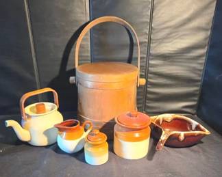 Collection Of Vintage Ceramic And Wooden Kitchenware Items