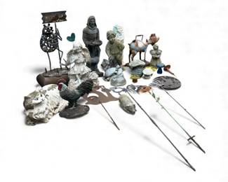 Large Lot Of Outdoor Garden Statues And Yard Decor