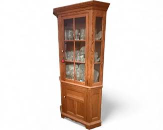 Rustic Vintage Corner Hutch CONTENTS ARE NOT INCLUDED