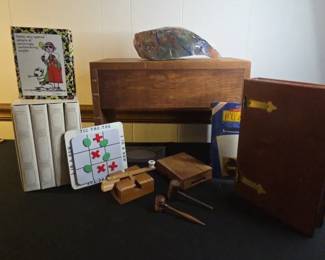 Large Piece Of Slag Glass, Wood Bench stool
