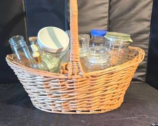 Mystery Basket Of Glass Jars