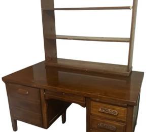 2 Piece wooden Desk And Shelf 